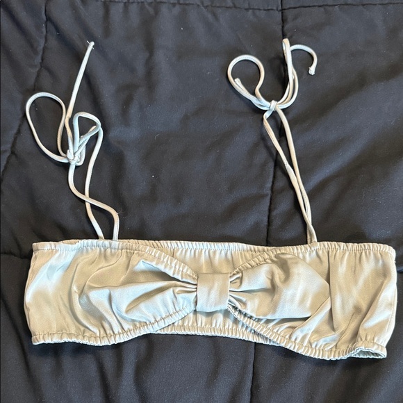 SHEIN Other - SHEIN Light Sage Bow-Front Bandeau Top with Ties